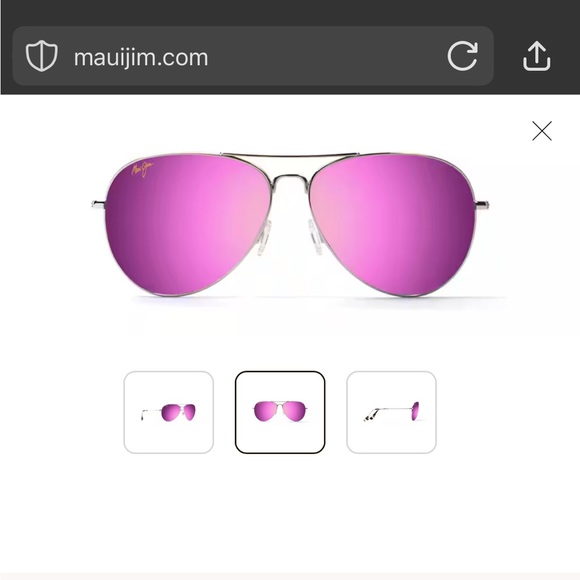 Authentic Maui Jim Polarized Aviator Sunglasses MAVERICKS with Tri~Fold case - Picture 9 of 10